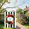 Initial Monogram Letter H Floral Garden Flag 12 x 18 Inch Double Sided jjp