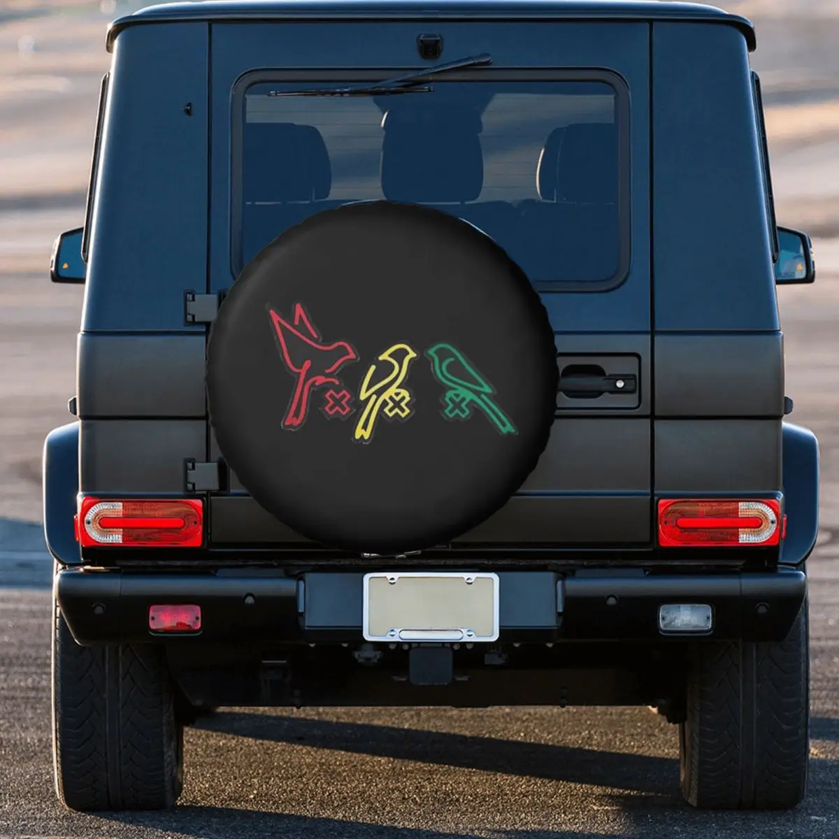 Bob Marley Ajax - Three Little Birds1 Spare Tire Cover for Jeep SUV RV 4WD Vehicle 4x4 Wheel Protector Covers 14