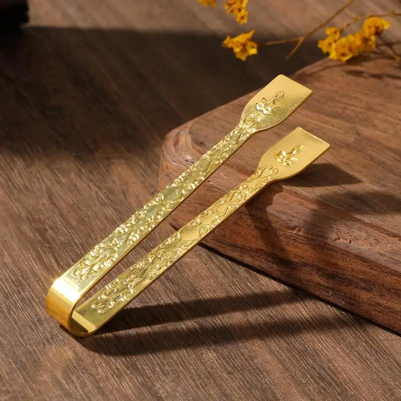 Charcoal Burner Tweezers, Long Metal Comfortable Grip Small Tongs for Incense Home Fragrance