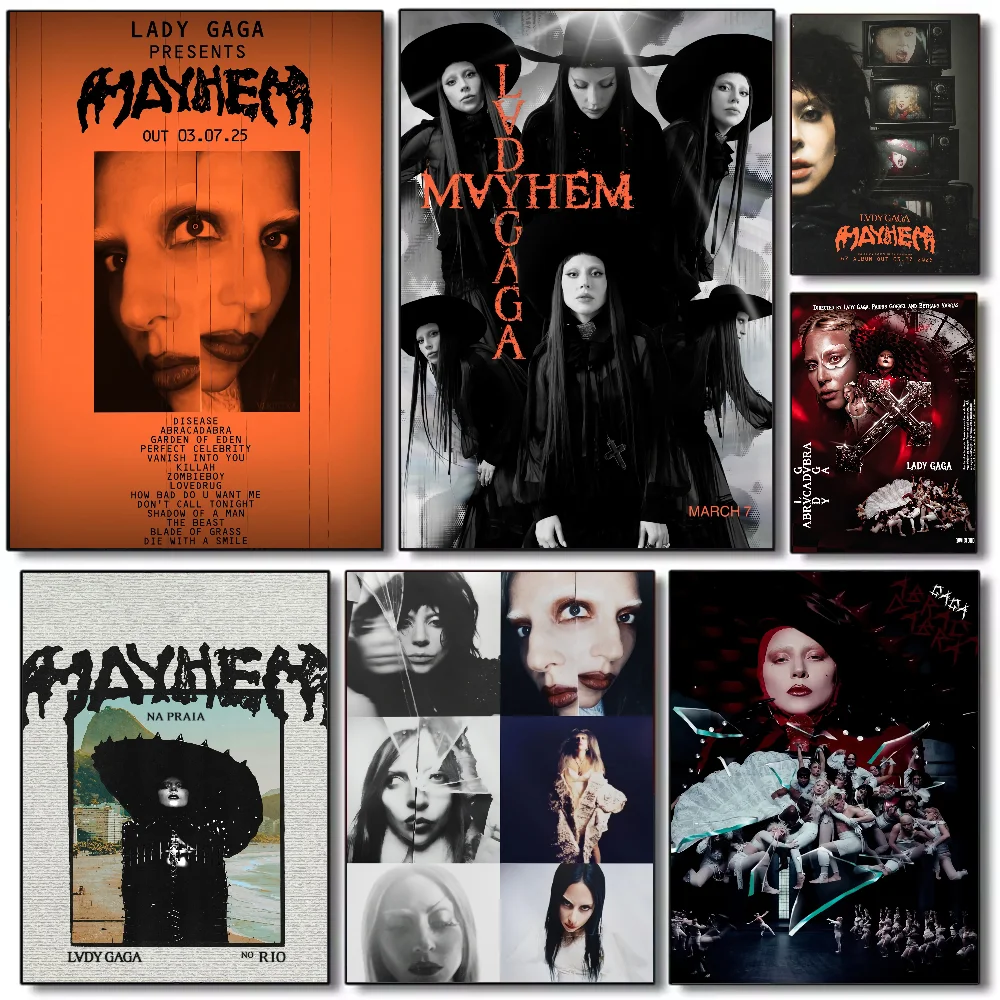 

Singer L-Lady Gaga Mayhem Poster HD art sticky wall waterproof home living room bedroom bar aesthetic decoration