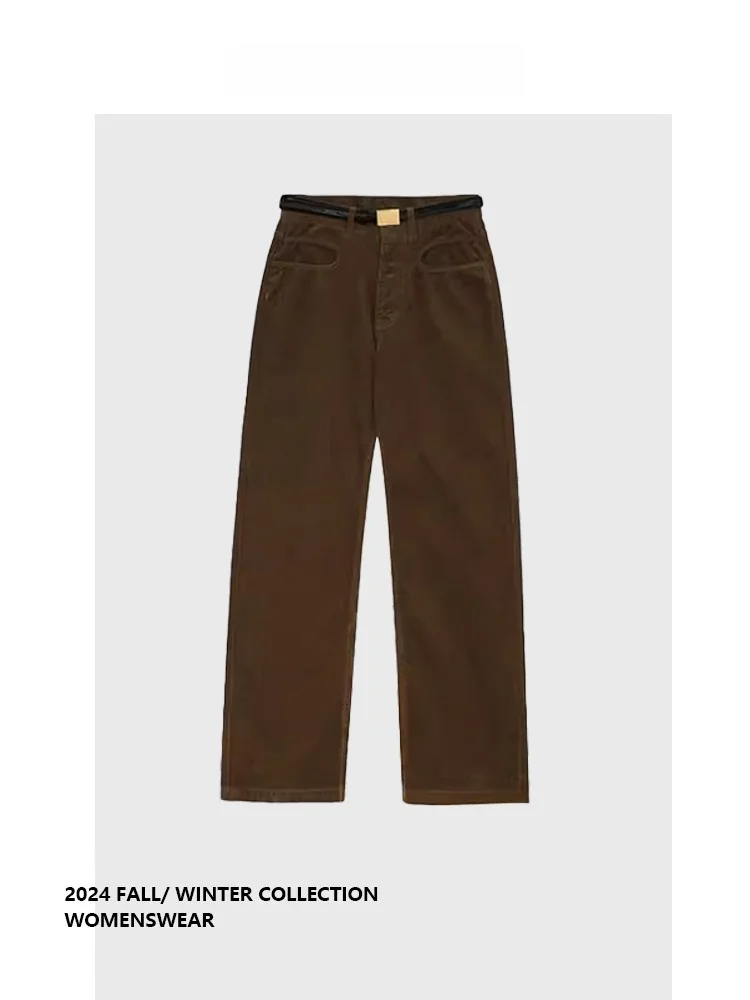 

Женские летние винтажные брюки с высокой талией из вельвета, свободного кроя, прямые, асимметричные, для повседневной носки, в стиле Forever 2, с кедами