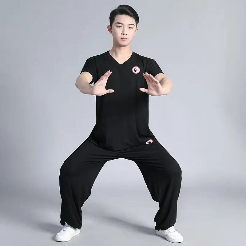 Tai Chi Uniform High Quality Cotton Short Sleeve New Chinese Style Show Kung Fu Clothing Suit for Aldult Men Women Martial Arts