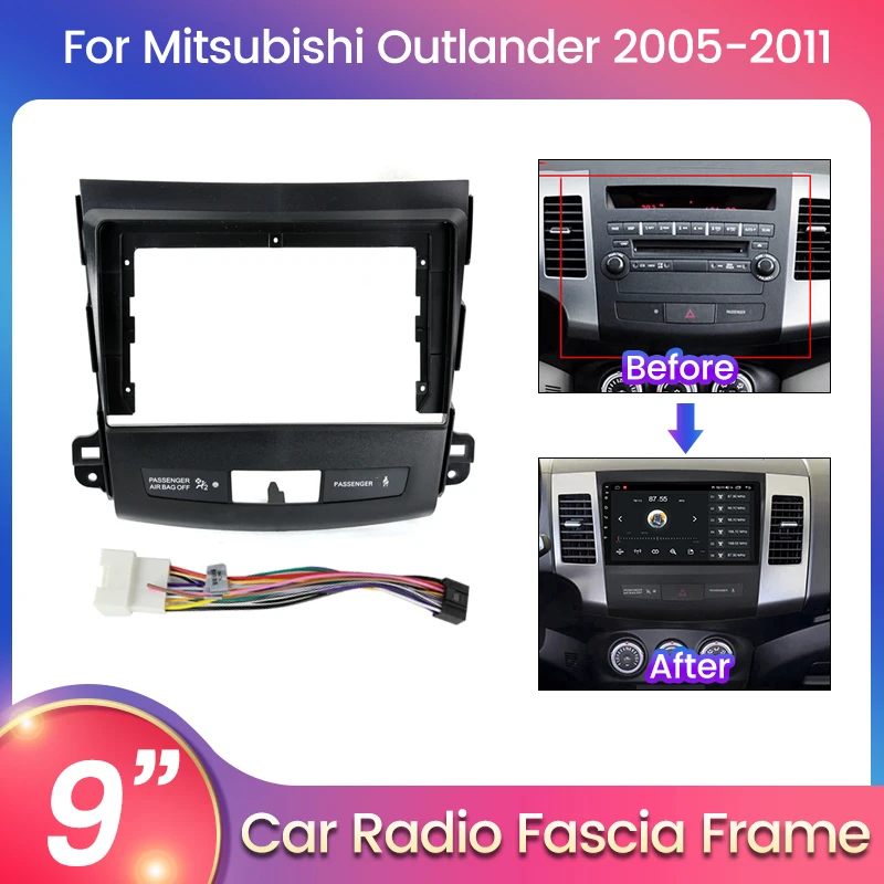 For Mitsubishi Outlander Xl 2 2005-2012 Citroen C-Crosser 2007-2013 For Android Car Radio Panel Fascia Frame Optional Accessorie