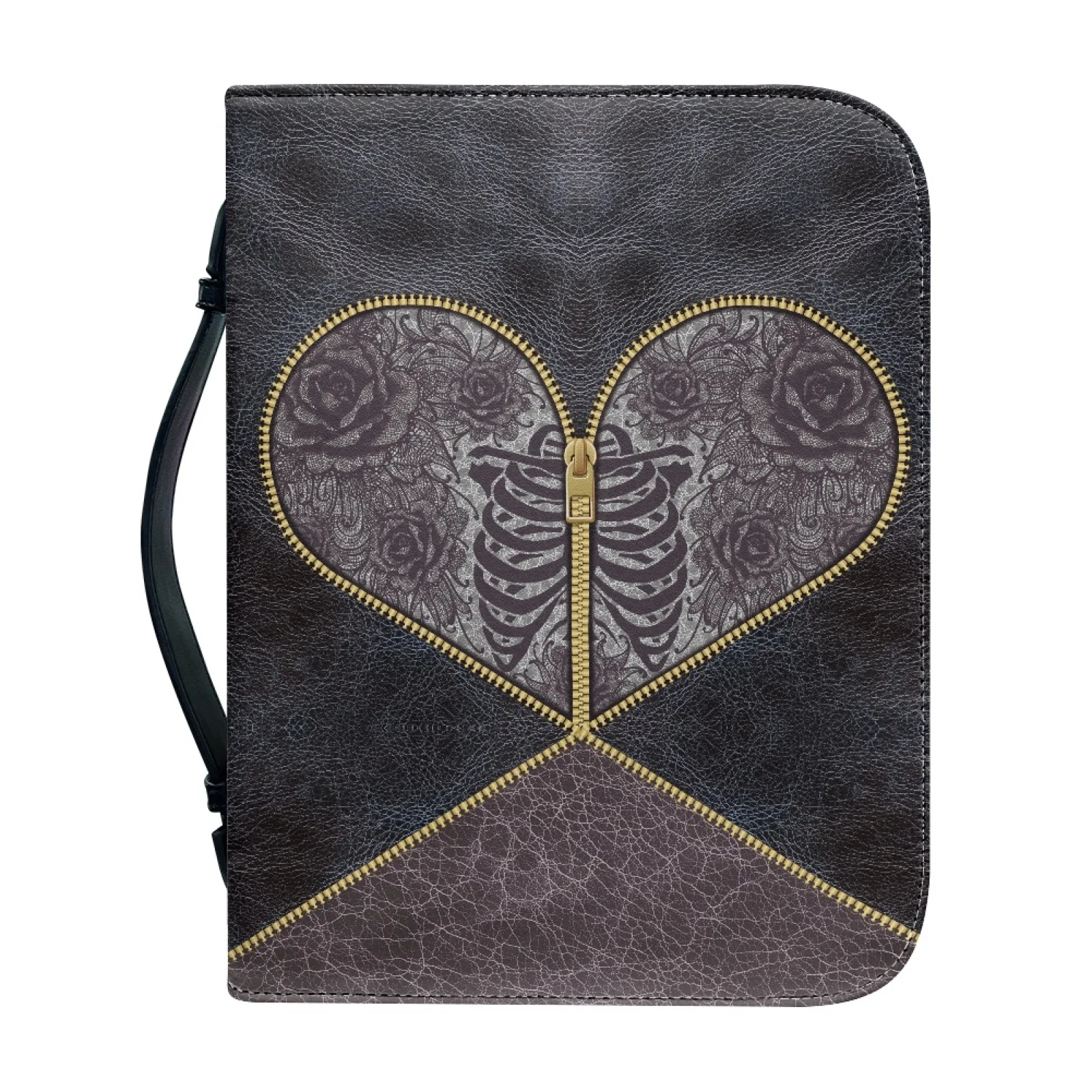 PENSTROLL Skeleton Heart Gothic 2026 New Bible Carrying Case for Men Handle Bible Covers