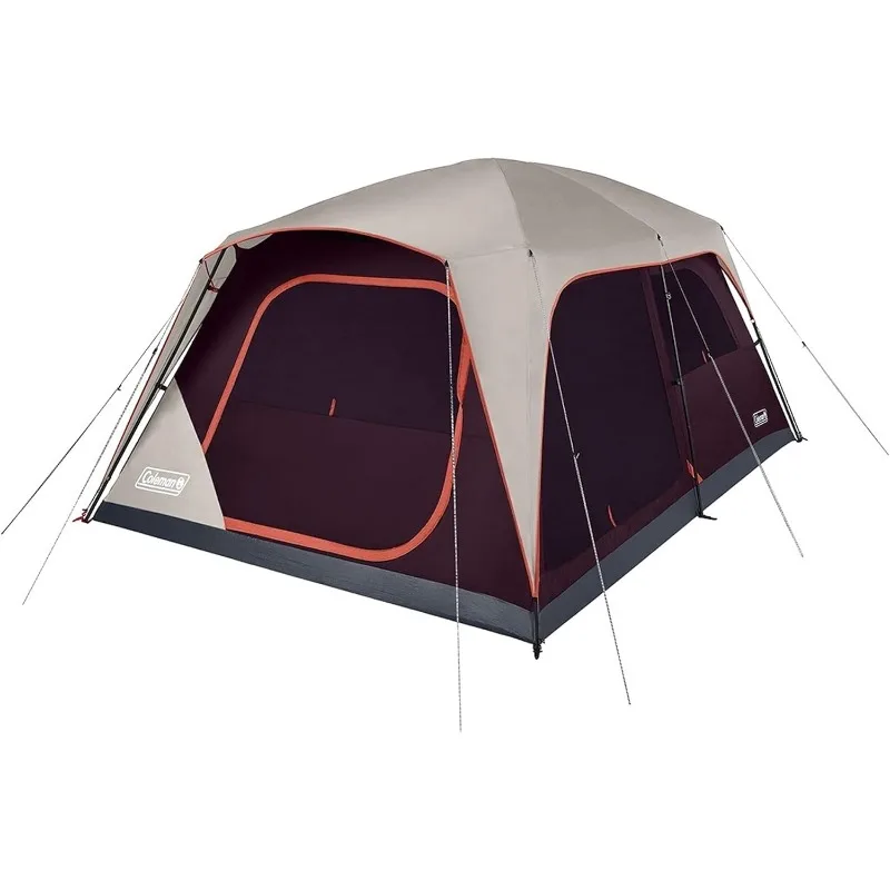 Camping Tent Weatherproof Family Tent with Convertible Screen Room, Color-Coded Poles, Room Divider, Rainfly,