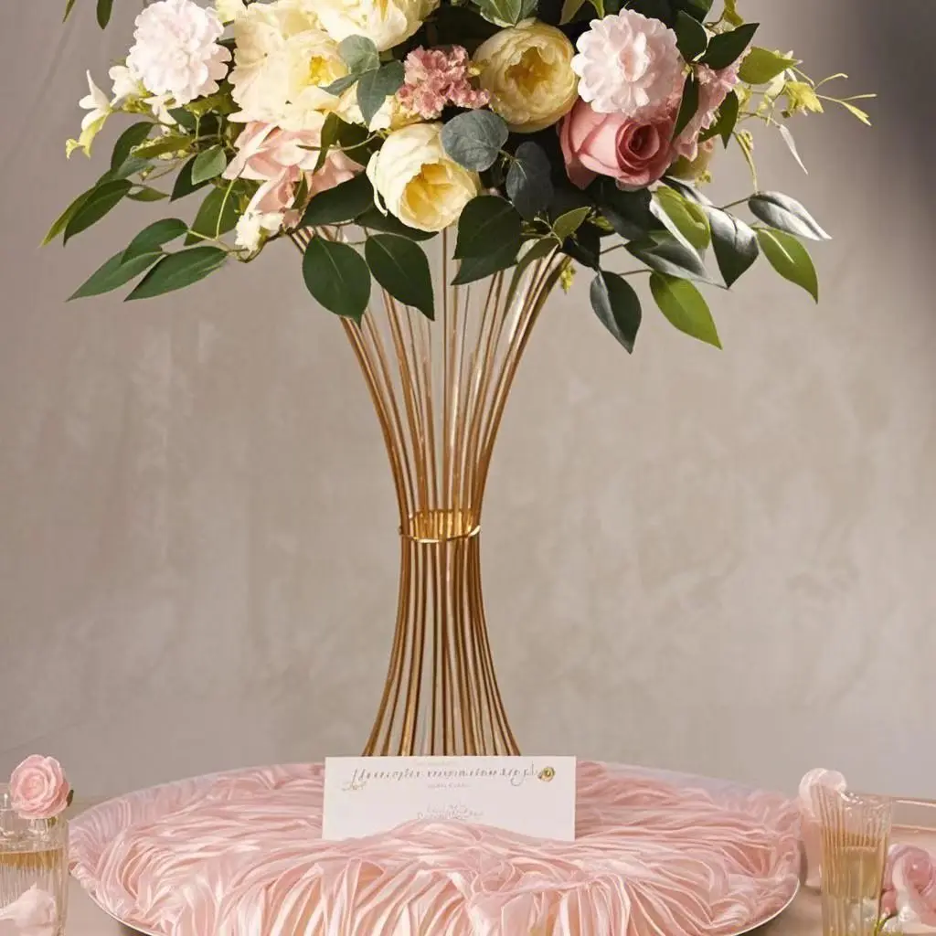

Height 60cm Gold Metal Flower Stand - Wedding Centerpiece, Party & Holiday Home Event Decoration