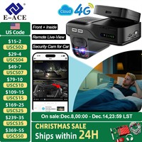 E-ACE 4G LTE Dash Cam Car Black Box Front and Inside Lens GPS Remote Live-View Infrared Night Vision Car safety Video Recorder
