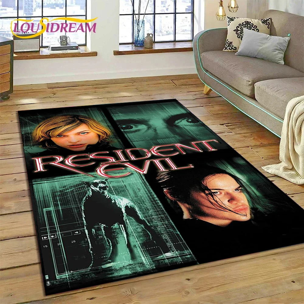 3D Lastest Horro Games R-Resident Evil Rug Carpet for Living Room Bedroom Home Decor,Non-slip Decoration for Sofa Doormat Gifts