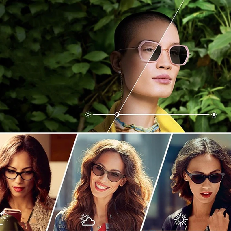 1.56/1.60/1.67/1.74 Anti-blue UV400 Photochromic Lens Tan/Grey Aspheric Prescription Myopia Eye Glasses Anti-Radiation Resin 2PC