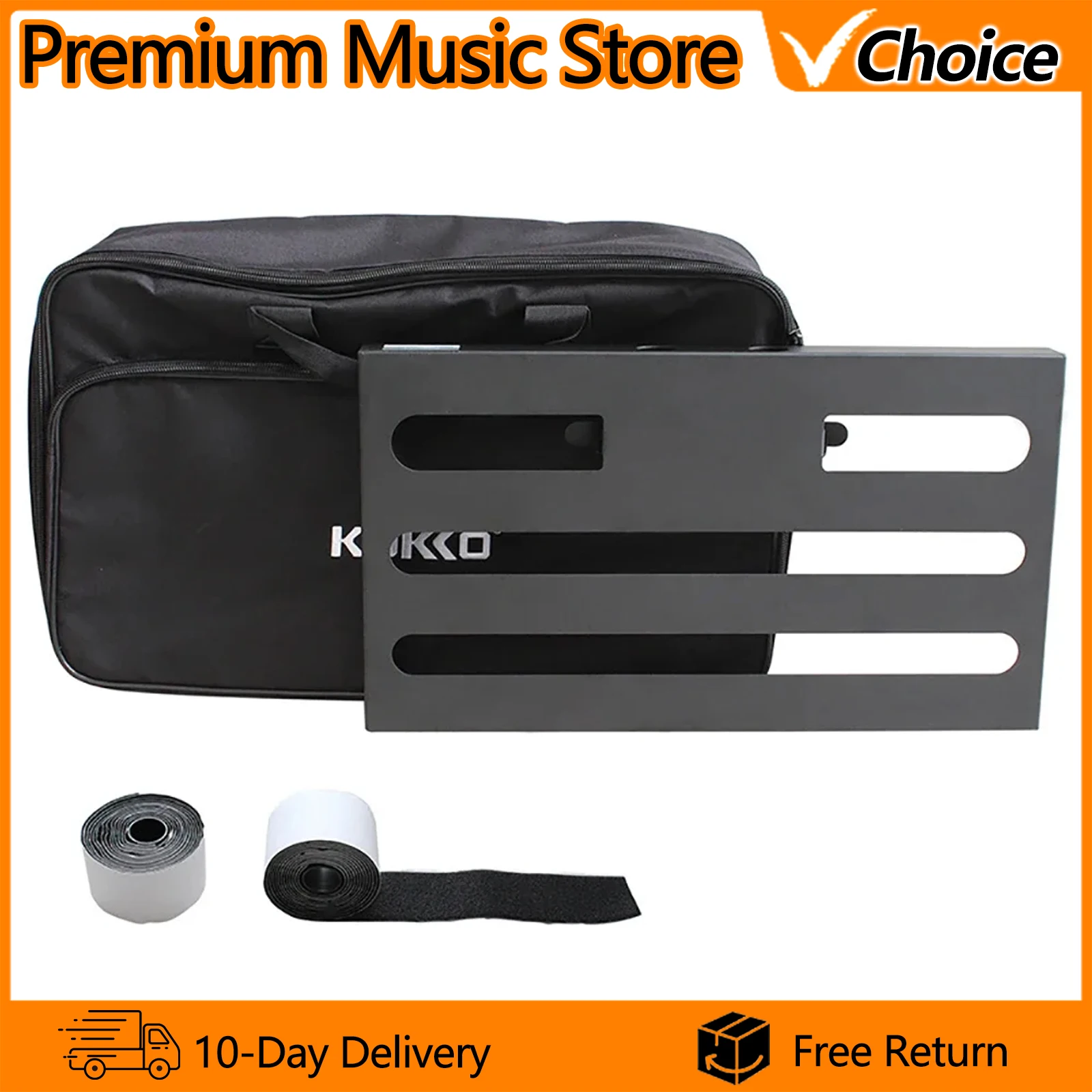 

KOKKO Guitar Pedalboard KB-2 Electric Guitar Effects Peda Stand Aluminum Alloy Pedalboard Stand with Carrying Bag Velcro