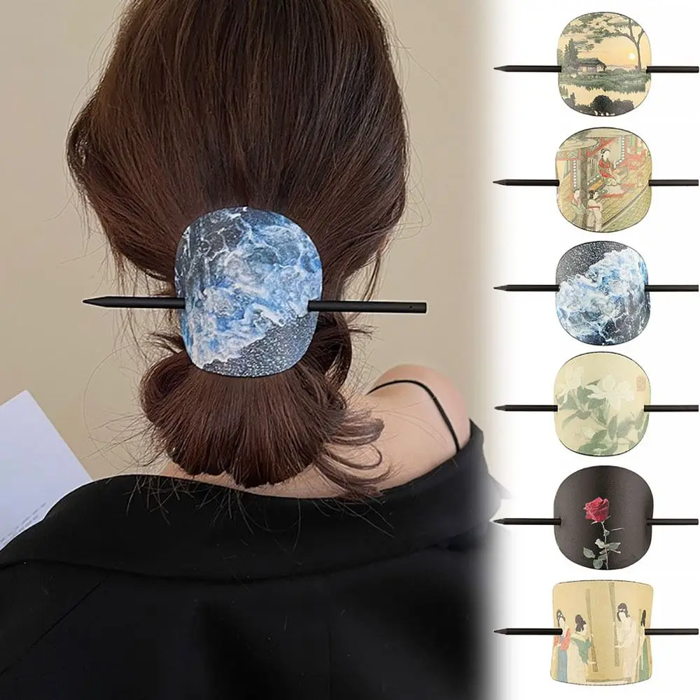 1PC Vintage Hair Stick Chinese Style Hairpin Elegant Headwear Fashion Ponytail Holder Hair Decoration Styling Accessories