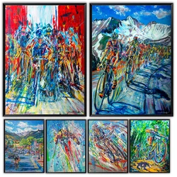 Graffiti Cycling Men Canvas Painting Posters and Prints Biker Bicycle Print Bike Poster Oil Paintings for Home Wall Decor