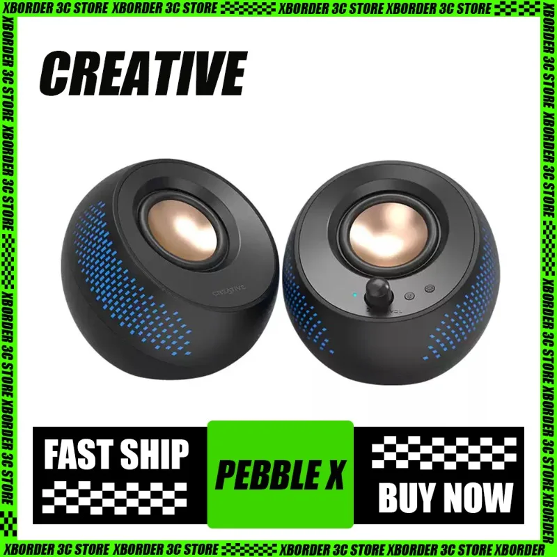 Creative Pebble X Speaker Bluetooth 5.3 Wireless Connection USB Computer Speaker RGB Wired Desktop Audio Compact Decoration