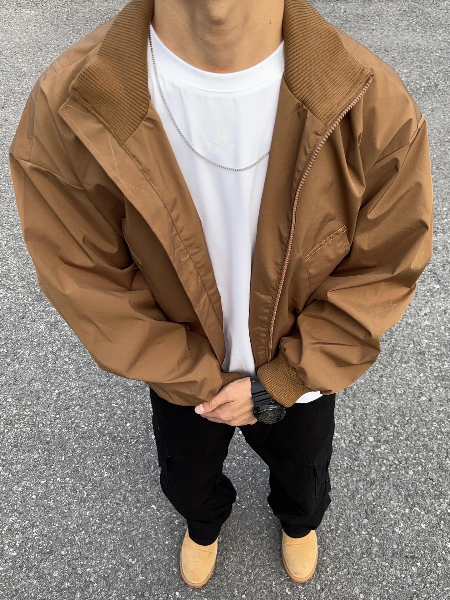

Коричневая мужская куртка-бомбер в бейсбольном стиле с воротником-стойкой, свободного кроя, осенняя рабочая одежда, молодежная модель