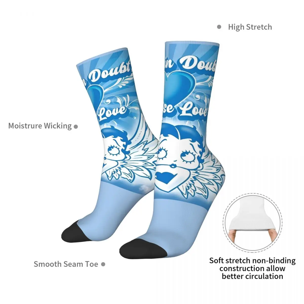 Frau Boop Socken Winkel Kawaii Strümpfe Unisex Männer hochwertige Laufsport socken Herbst Grafik rutsch feste Socken