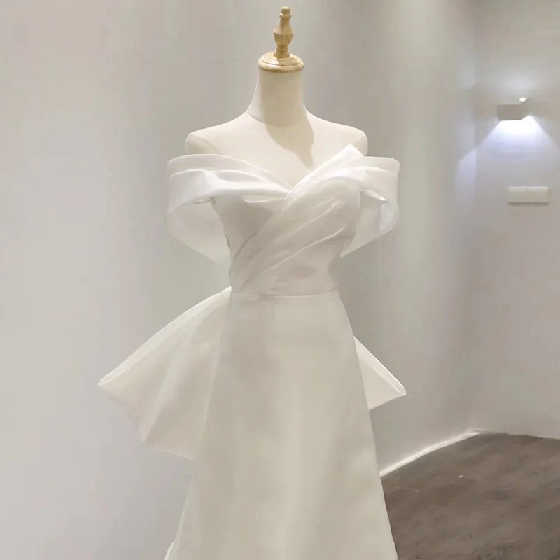Vestidos Elegantes Para Mujer Vestido De Noiva Свадебное Платье 2026 One Shoulder Satin Mermaid Wedding Dresses Bridal Simple
