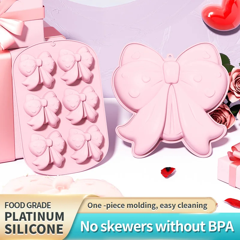 Bow Silicone Mold Fondant Bow Mold Chocolate Candy Cake Pop Molds Bow Molds for Cake Decorating, DIY Desserts, Fondant,Clay