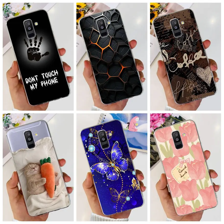 2018 etui na Samsung Galaxy A6 Plus etui A605F 6 A600F fajne modne wzory miękkie silikonowe etui na telefon Samsung A6 2018 Funda