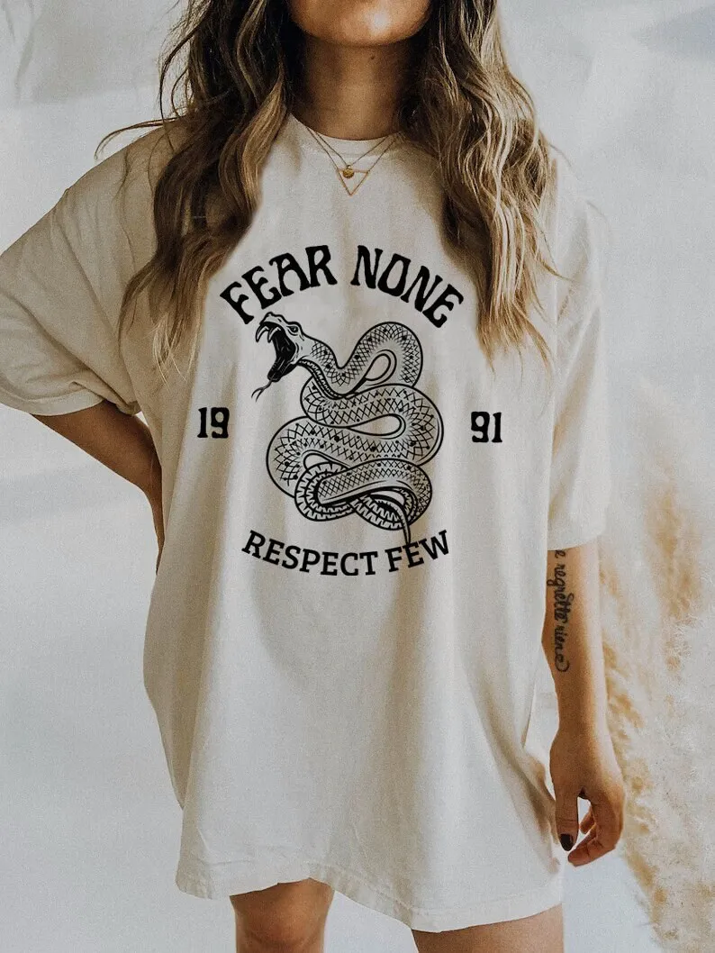 Snake shirt vintage style retro oversize graphic tee edgy sweater boho T girl power grunge feminism shir