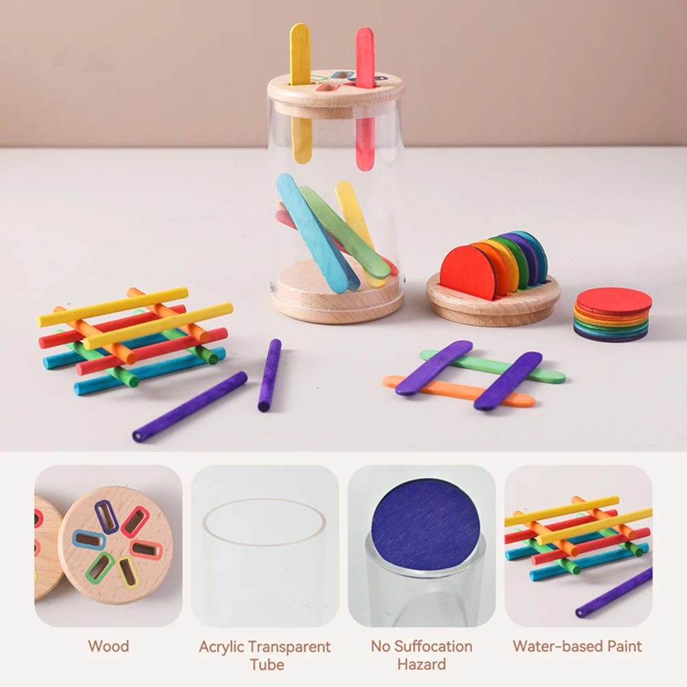 Wooden classification Cups Montessori baby Sorting Fine Motor For 1-3 Year Early Educational Sensory Toys Newborn items Gift