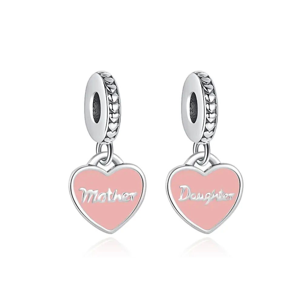 New Fashion 925 Sterling Silver Mother's Day Mom Daughter DIY Fine Beads Fit Original Pendant Women Bracelet Accessories Gift image 3