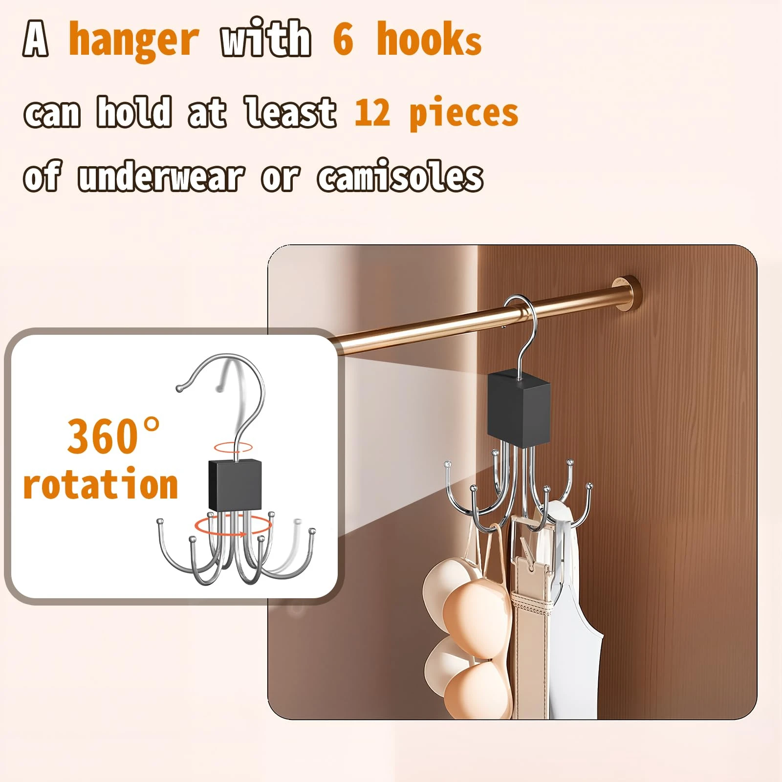 2/5pcs vest style hangers, bra hangers, 360 ° rotatable hooks that can accommodate space saving wardrobe universal hooks