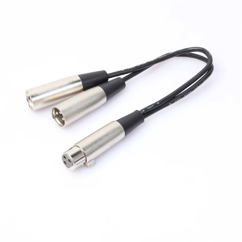 

1/4 Stereo Jack 6.35mm/6.5mm To 3Pin XLR Male Female Audio Cable Mic Adapter Cord for Microphone Speaker Amplifier 1to2