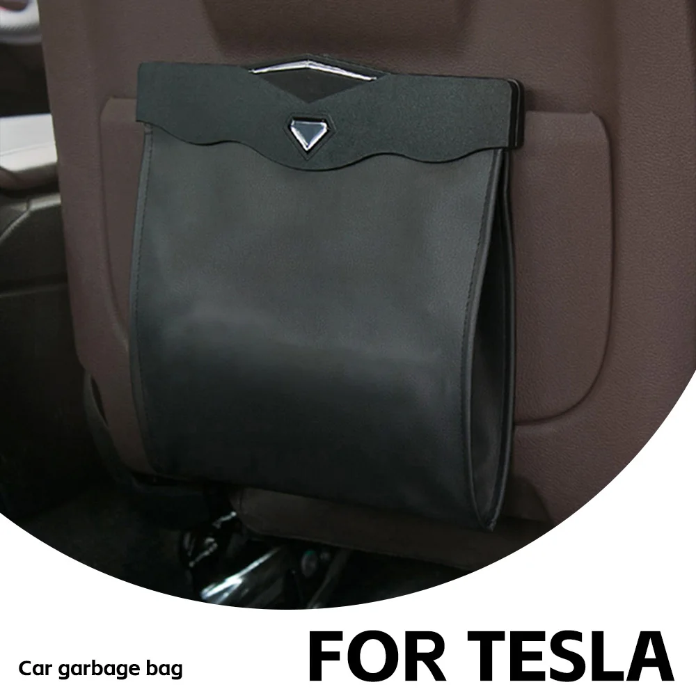 كيس قمامة السيارة المغناطيسي لـ Tesla Model Y S 3 2017-2019 2020 2021 2022 2023 المقعد الخلفي معلقة تخزين جيب الملحقات #1