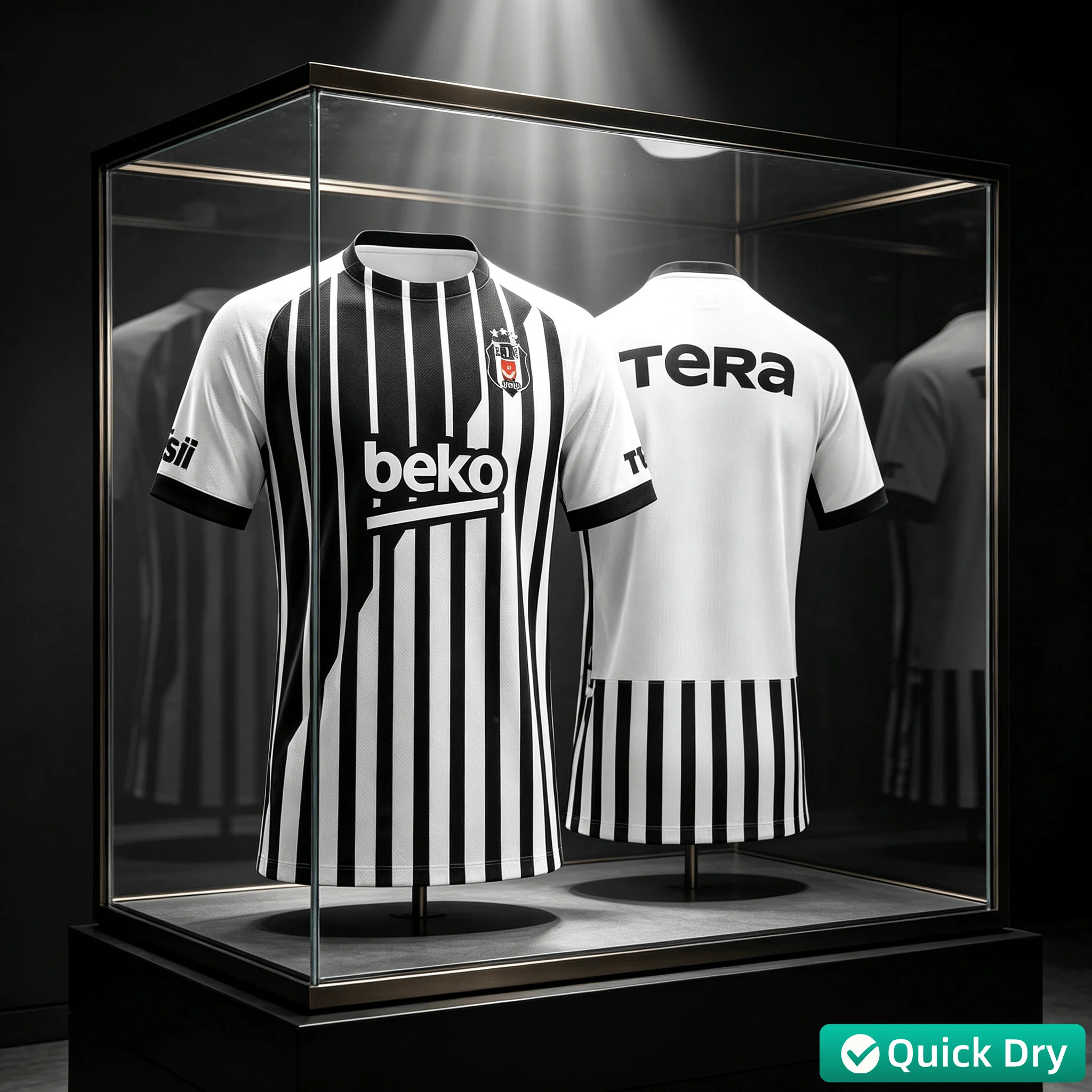 2026-2027 Besiktas Football Jersey, Men Summer New 3D Print Sports Vintage Football T-shirt, Breathable Quick Drying Clothing