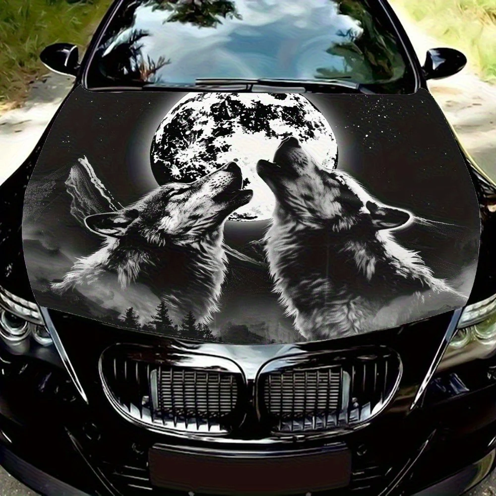 

Wolf Car Hood Stickers, Decorative Scratch Stickers For Car Parts And Accessories, Vinyl Printed Animal Stickers As Gifts, Suita