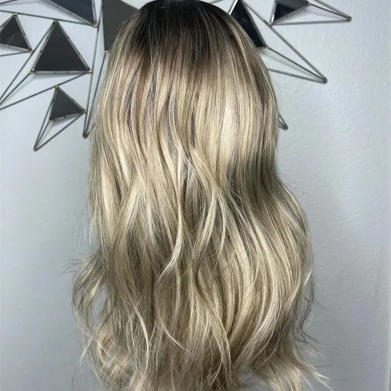 

Высококачественный и безопасный парик омбре пепельно-русого цвета, синтетический, с HD-кружевной передней частью, балаяж, с предварительно выщипанной линией роста волос, термостойкий, для вечеринок и повседневного использования