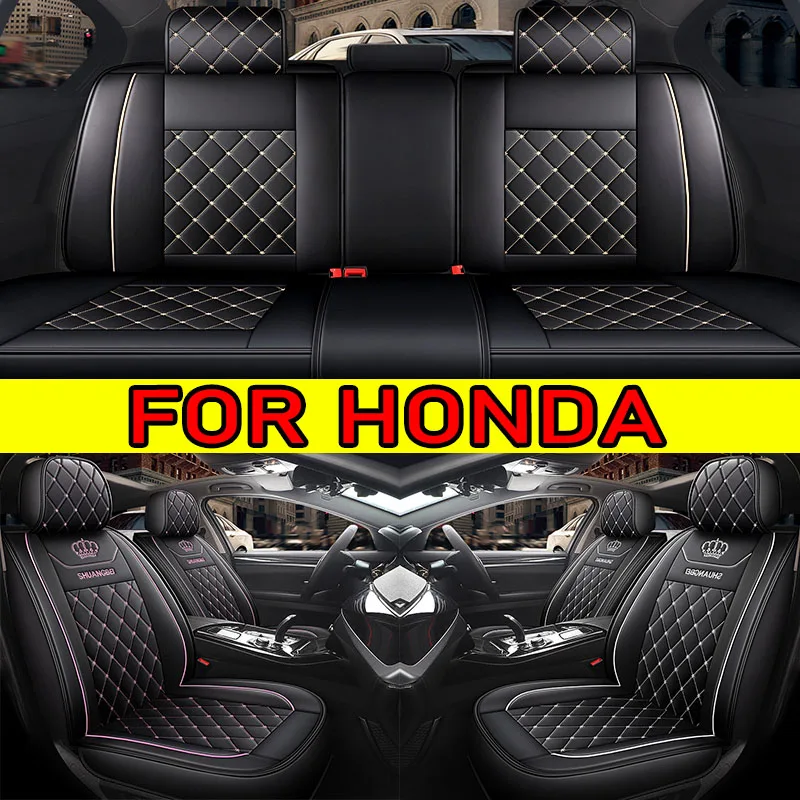 

Чехол на автомобильное сиденье для HONDA, высококачественный чехол на сиденье из искусственной кожи с вышивкой в виде короны, водонепроницаемый и износостойкий