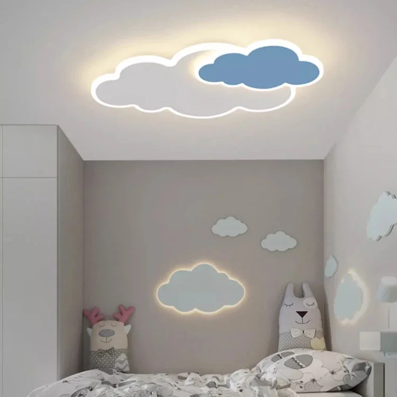 2025 White Cloud Lamp LED Children's Room Ceiling Light Minimalist Modern Warm Baby Room Nursery Boy Girl Bedroom Cloud Ceiling