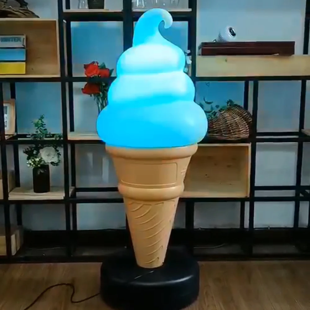 60CM/95CM/120CM Outdoor Plastic Ice Cream Models with Lights: A Customer Attraction Tool for Ice Cream Shops/Dessert Shops view 3