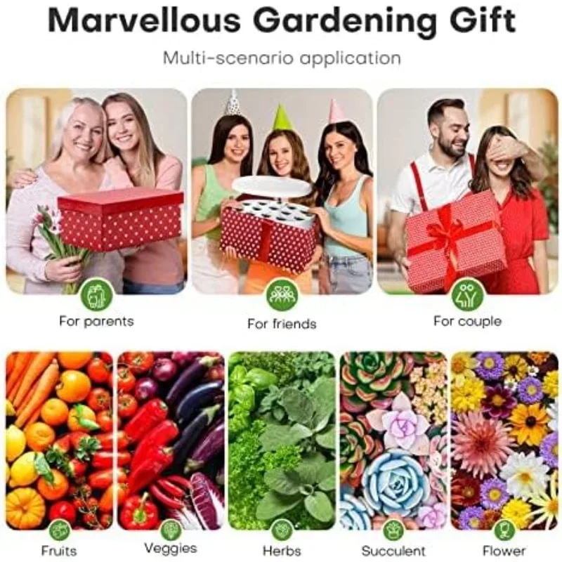 Hydroponik-Anbausystem für den Innengarten: 12-Pads-Pflanzenkeimungsset, Kräutergarten-Set, Wachstumslampe, Arbeitsplatte mit