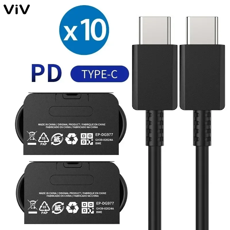 10pcs 3A 25W Fast Quick Charging Type c to USB C Charger Cable 1M For Samsung Galaxy S10 S20 S22 S23 S24 Note 10 20 htc