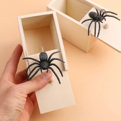 Spider Prank Box Funny Pop Out Spider Wooden Scare Box Toy Hilarious Christmas Halloween April Fool Joke Prank Trick Toy for Kid