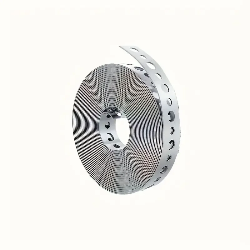 1 roll of galvanized steel strip, pre-punched multifunctional perforated metal strip for pipe support and sheet metal processing