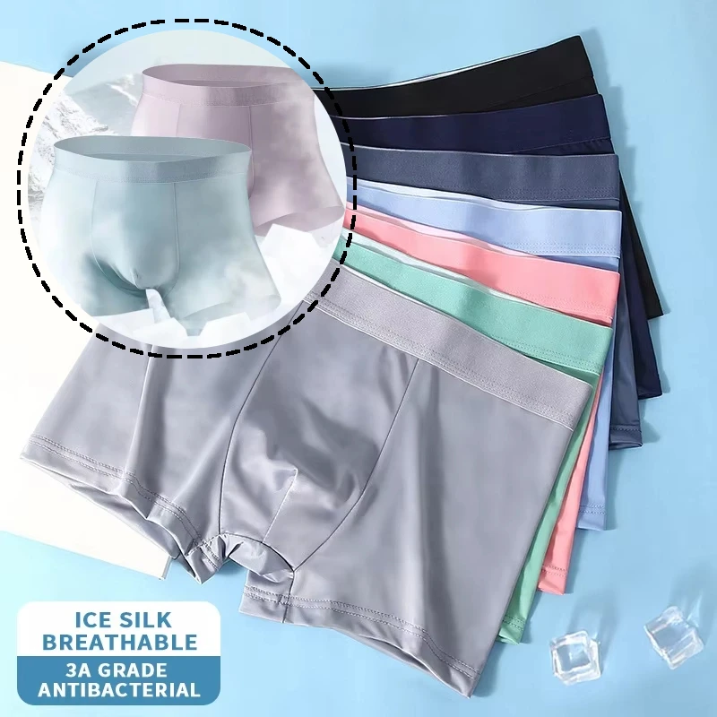 

Ice Silk Breathable Boxers Man Sexy Lingerie Sexy Adult Man To Wear 3A Antibacterial Man Undrewear Summer Comfortable Panties