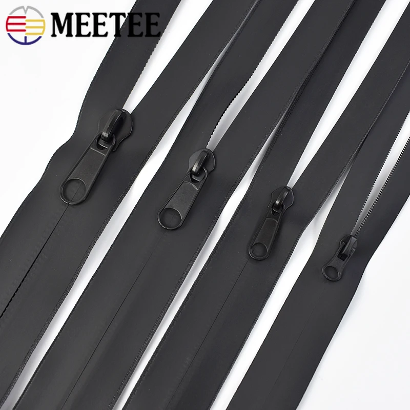 2/5/10M 3#5#8#10# Waterproof Zipper Tapes & Zip Puller Slider Invisible Nylon Zippers for Bag Jacket Clothing Sewing Accessories