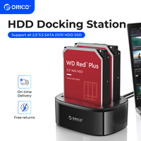 ORICO Dual-bay Hard Drive Docking Station for 2.5/3.5 Inch HDD SSD SATA to USB 3.0 HDD Docking Station with 12V3A Power Adapter