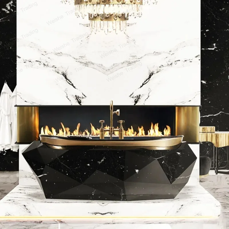 Luxury Stainless Steel Bathtubs, Villas And Luxury Residences Designer Models, High-end Bathrooms With Diamond Bathtubs.