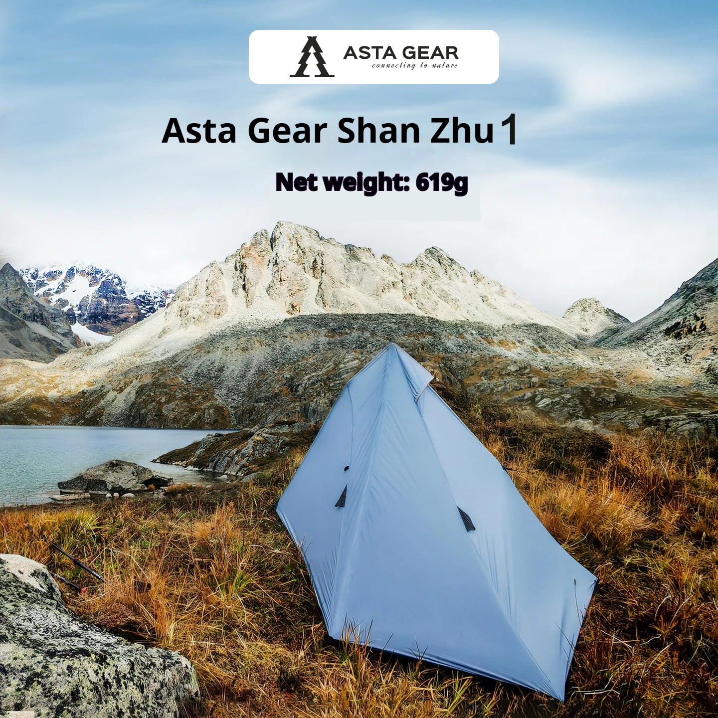 Astagear Shanzhu 1-Pyramidenzelt: Ultraleichtes Einzel-Outdoor-Campingzelt mit Windbeständigkeit, Wasserdichtigkeit und Tragbarkeit