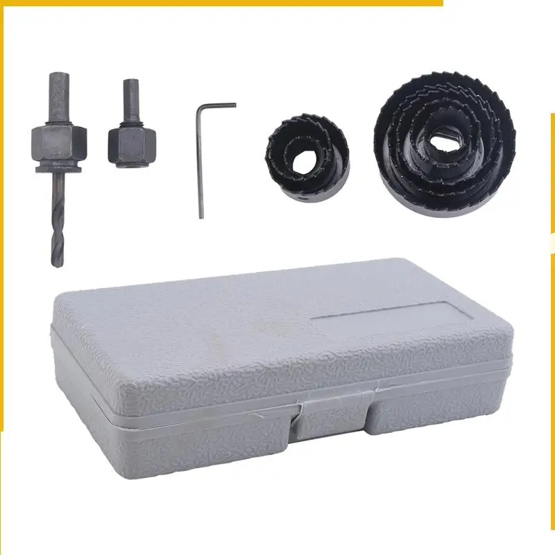 

A92P 11 шт., набор для резки кольцевой пилы, набор сверлильных инструментов, резак по дереву и металлу, 19-64 мм, высококачественные оправки, пилы, колонковые сверла, Woodworki