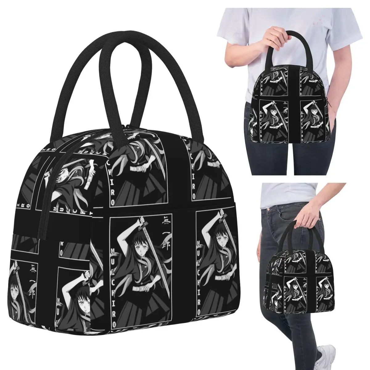 

Muichiro Tokito Insulated Lunch Bag for Women Office Cooler Thermal Food Box Tote Portable Lunch Boxes Container