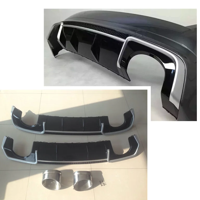

High quality Black Diffuser with tail throat fit for Audi A3 Coupe change RS3 2012-2015 tailpipe Rear diffuser