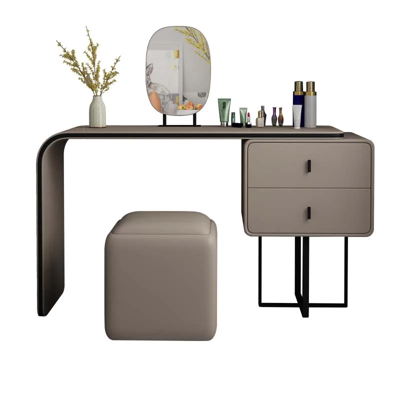 forHot Sale Bedroom Furniture Tocador con espejo y luz Dressing Table Set with Mirror and Chair