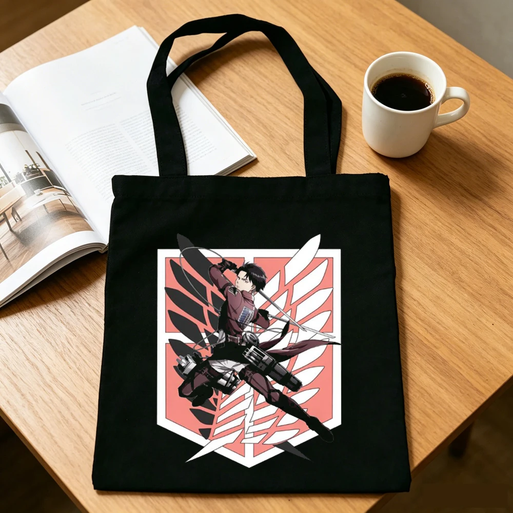 Attack on Titan Tragetasche, personalisierbare Einkaufstasche, wiederverwendbare Einkaufstasche für Damen – Detail 3