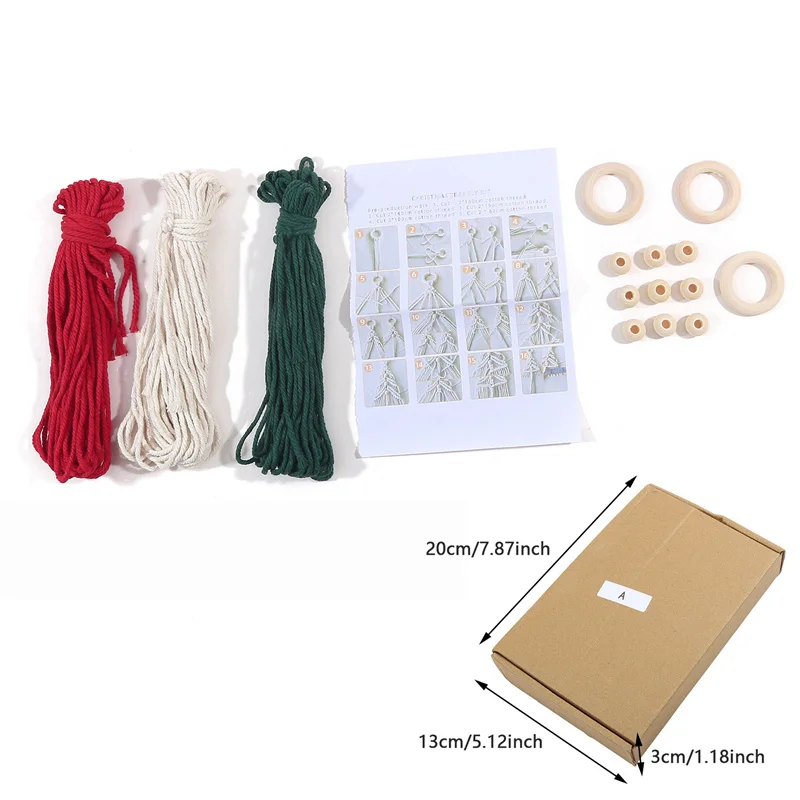 3PCS/Set DIY Macrame Woven Christmas Tree Kit Christmas Craft Gift Kit Very Suitable For Family Friends Perfect Holiday Gifts