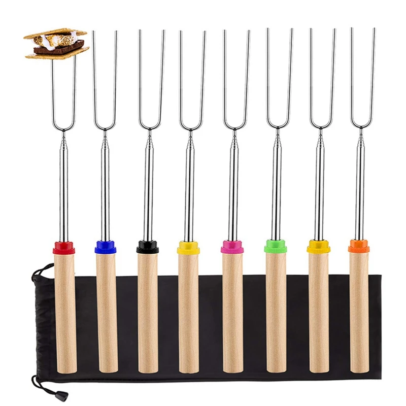 

DW-Extendable Marshmallow Roasting Sticks Set, Pack of 8, Premium Food Grade Stainless Steel Barbecue